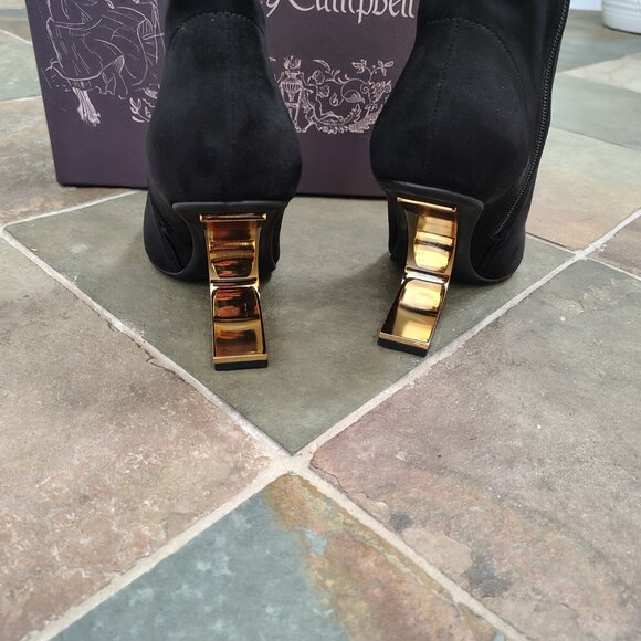 Jeffrey Campbell Stretch Bootie with gold heel - Picture 5 of 10